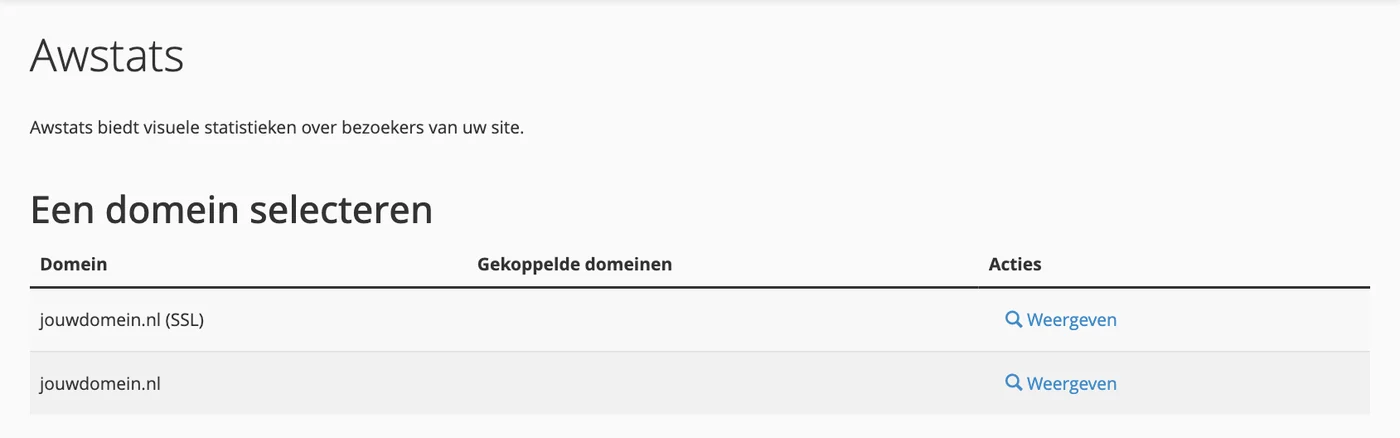 Awstats in cPanel
