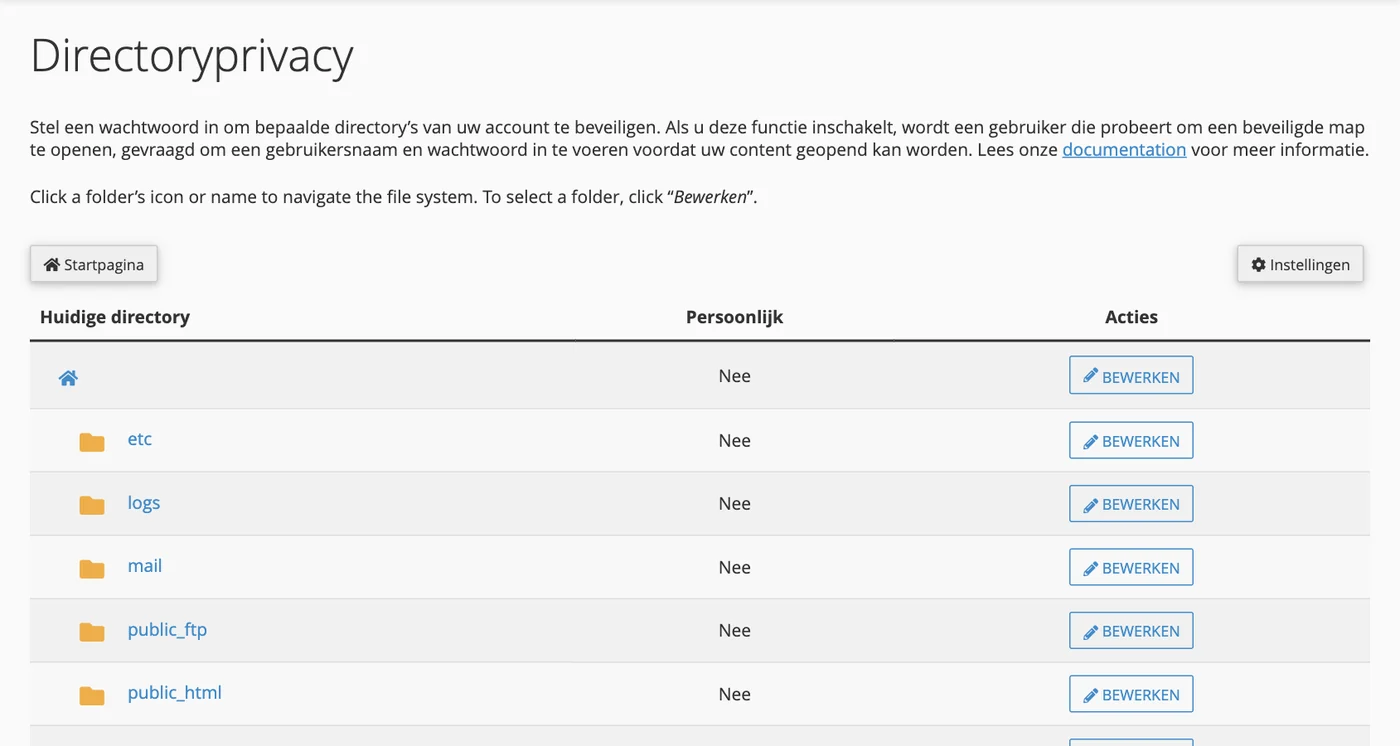 Directoryprivacy in cPanel